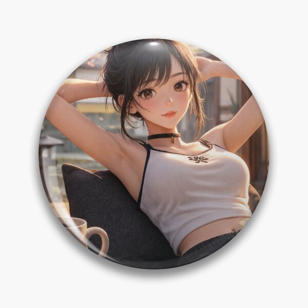 Item preview,  Cute anime manga girl reclining with a cup of coffee designed and sold by Vintage Designs +.