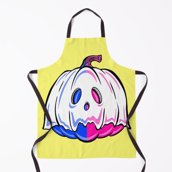Item preview, Pink And Blue Ghost Pumpkin With yellow background  designed and sold by missmann.