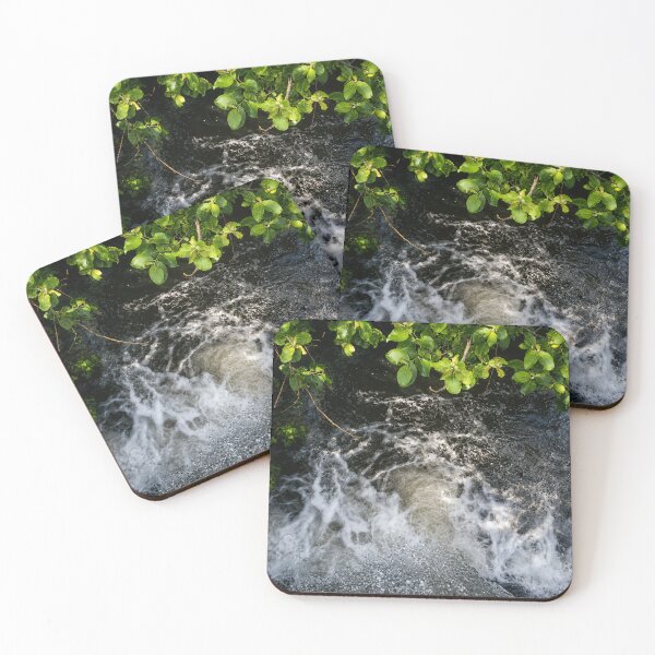 Item preview, Rushing Waterfall and vibrant green leaves overhead designed and sold by Astute-Artio-Photography.