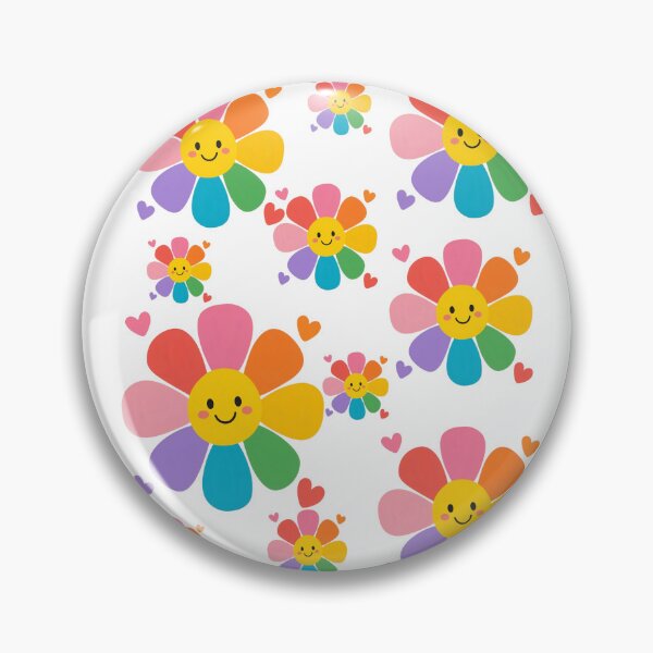 Item preview, Colorful Smiley Flowers Retro Happy Floral Pattern Aesthetic designed and sold by NikBrin Prevail .