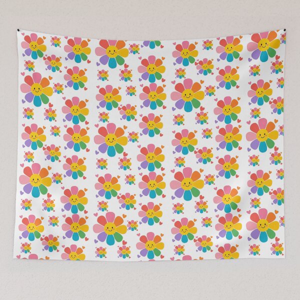 Item preview, Colorful Smiley Flowers Retro Happy Floral Pattern Aesthetic designed and sold by NikBrin Prevail .