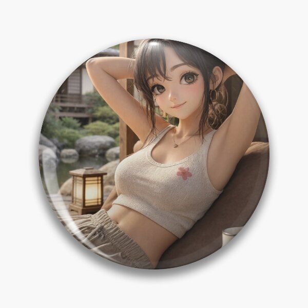 Item preview, Cute anime manga girl reclining with a cup of coffee designed and sold by Vintage Designs +.