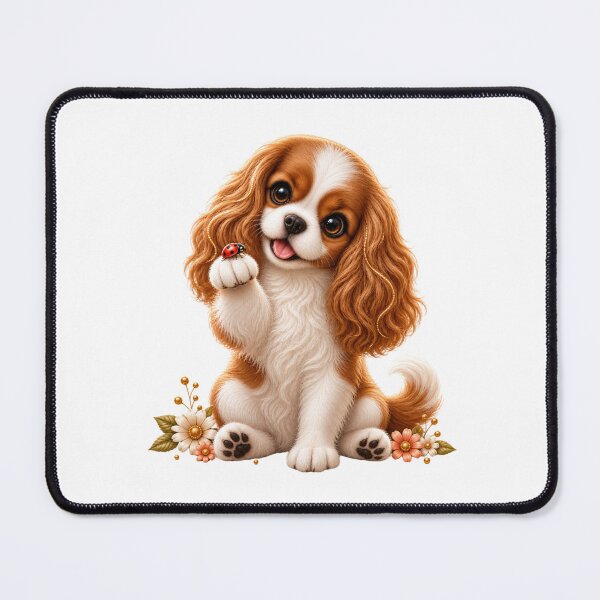 Item preview, Cute Cavalier King Charles Spaniel with Ladybug designed and sold by HO•Designs.
