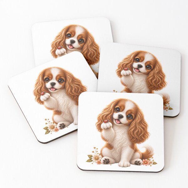 Item preview, Cute Cavalier King Charles Spaniel with Ladybug designed and sold by HO•Designs.
