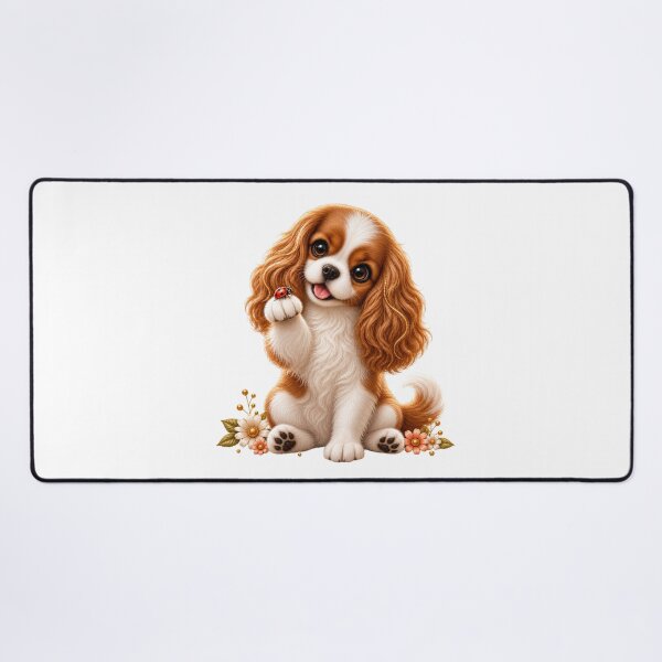 Item preview, Cute Cavalier King Charles Spaniel with Ladybug designed and sold by HO•Designs.