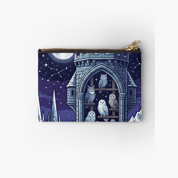 Item preview, Magical Castle Owlry Tower - Midnight Owls Full Moon Art designed and sold by KreonaTime.