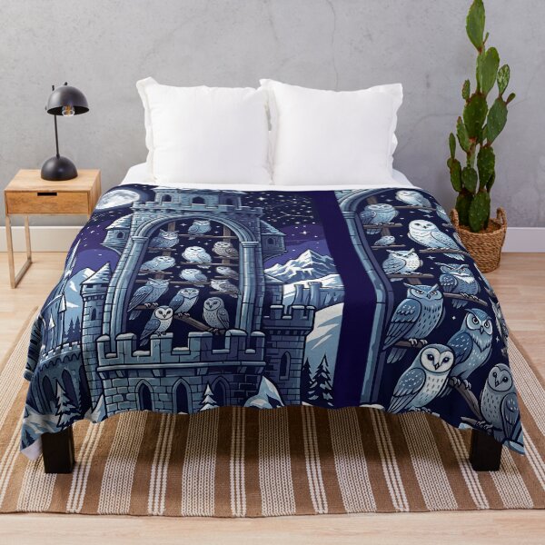Item preview, Magical Castle Owlry Tower - Midnight Owls Full Moon Art designed and sold by KreonaTime.