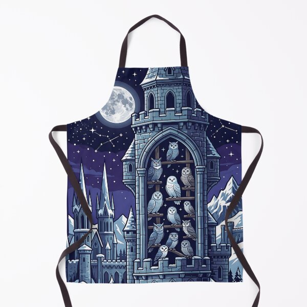 Item preview, Magical Castle Owlry Tower - Midnight Owls Full Moon Art designed and sold by KreonaTime.