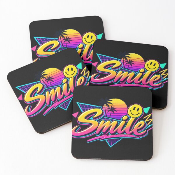 Item preview, Smile 80s Retro Neon Vaporwave Palm Tree Positive Graphic Tee designed and sold by TM DESIGNS AND MORE.
