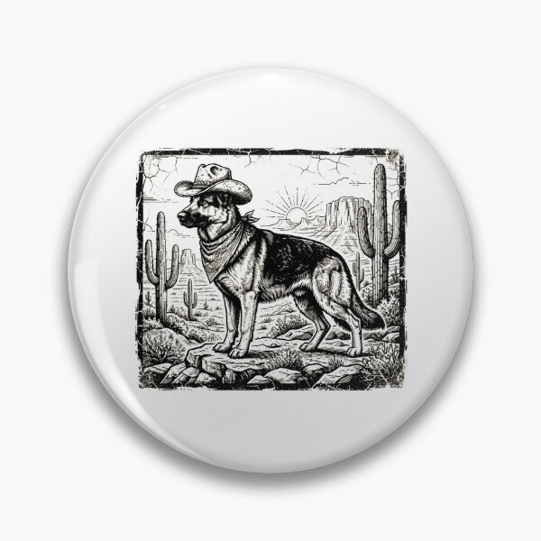 Item preview, Vintage Western German Shepherd Cowboy Dog  designed and sold by SOUFIANE1991.