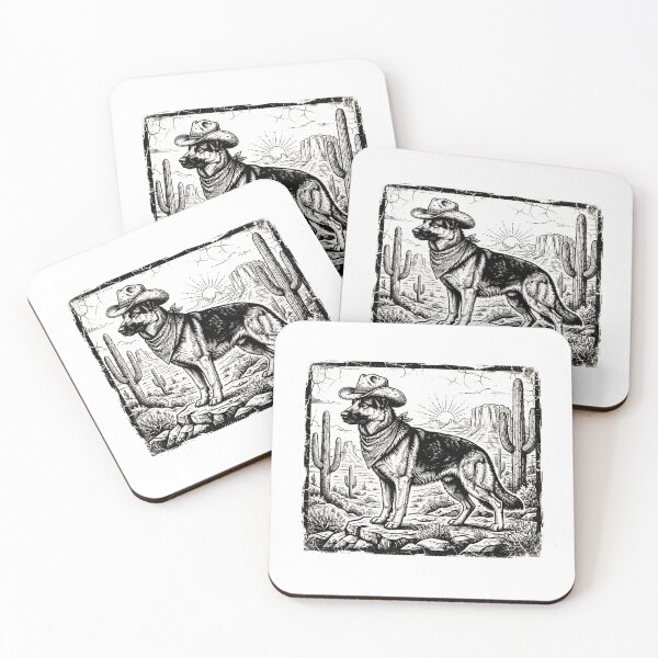 Item preview, Vintage Western German Shepherd Cowboy Dog  designed and sold by SOUFIANE1991.