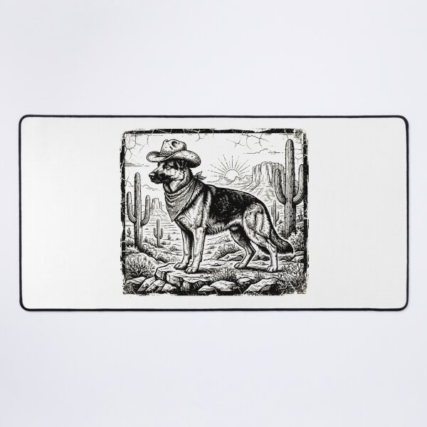 Item preview, Vintage Western German Shepherd Cowboy Dog  designed and sold by SOUFIANE1991.