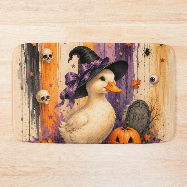 Item preview, Spooky Halloween Witch Duck Illustration designed and sold by Pure Craft.