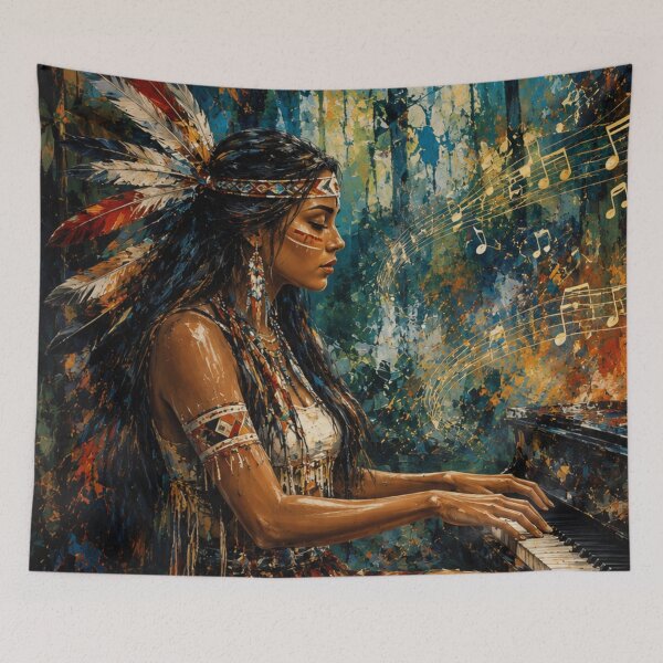 Item preview, Forest Melody Original Abstract Piano Art designed and sold by SHOCAMPOS DESIGNS .