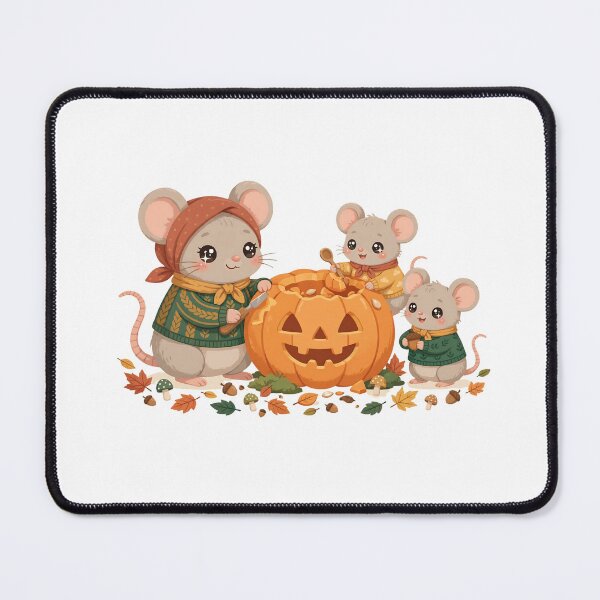 Item preview, Cute Halloween Mice Carving Pumpkin Kawaii Autumn Mice Goblincore designed and sold by Neurospicy Trolls.