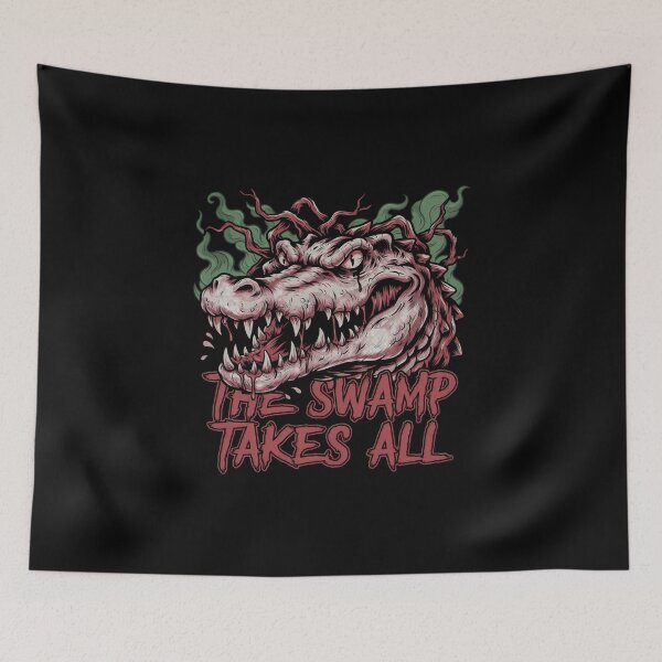 Item preview, Alligator The Swamp Takes All Reptile Deathcore Graphic designed and sold by Enea Kelo.