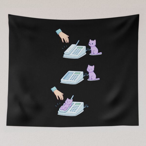 Item preview, Cute Cat on the Phone – Funny Kawaii Cat designed and sold by waikibi ⭐⭐⭐⭐⭐.