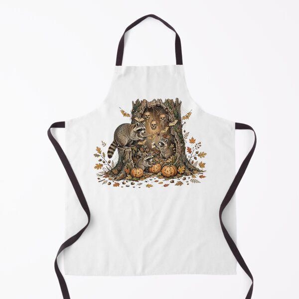 Item preview, Halloween Raccoons Tree Stump Pumpkins Vintage Cottagecore designed and sold by Neurospicy Trolls.