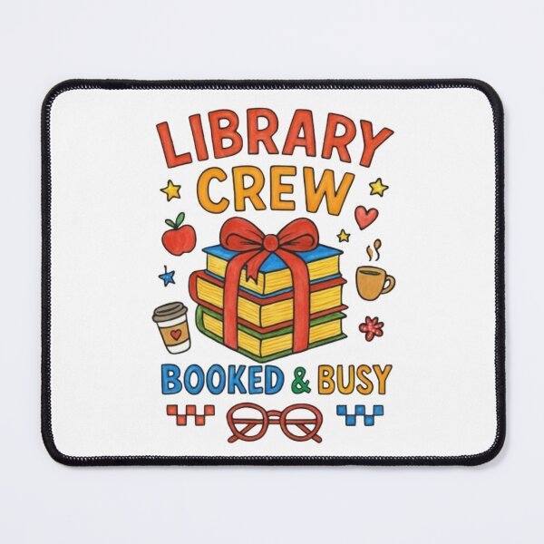 Item preview, Library Crew Booked & Busy – Cute Librarian Book Lover Reading Design designed and sold by LifeProApperal.