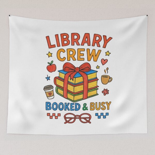 Item preview, Library Crew Booked & Busy – Cute Librarian Book Lover Reading Design designed and sold by LifeProApperal.