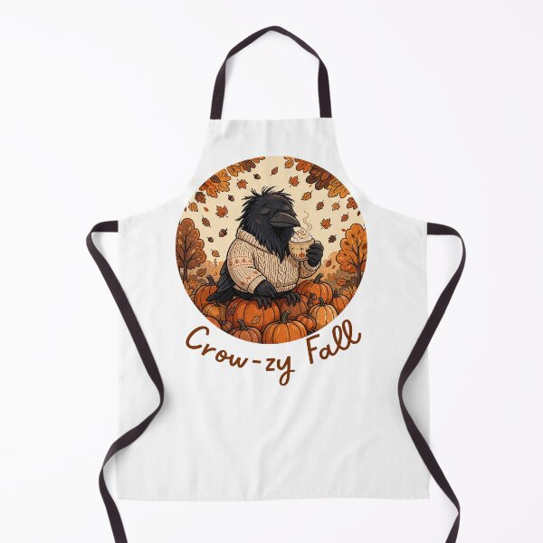 Item preview, Crow-zy Fall Funny Crow Pumpkin Spice Latte Autumn Bird Goblincore Birdwatching Pun designed and sold by Neurospicy Trolls.