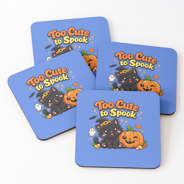 Item preview, Too Cute to Spook Cute Black Cat Halloween Retro Kawaii T-Shirt Sticker Gift designed and sold by mocci10.