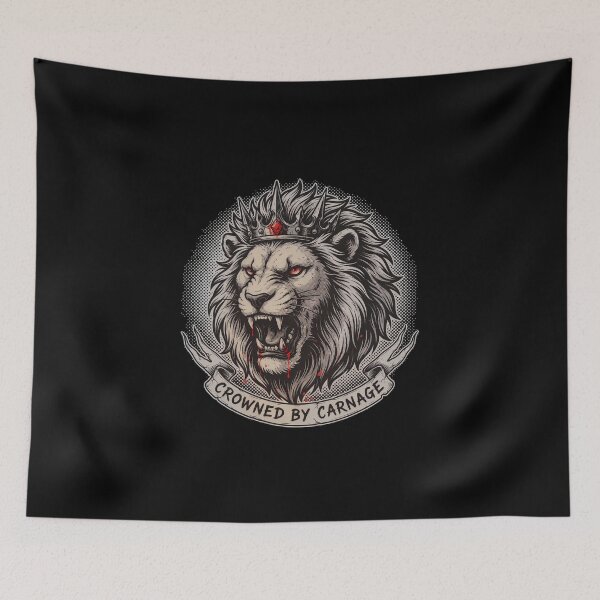 Item preview, Crowned By Carnage Lion Deathcore Crown Graphic designed and sold by Enea Kelo.