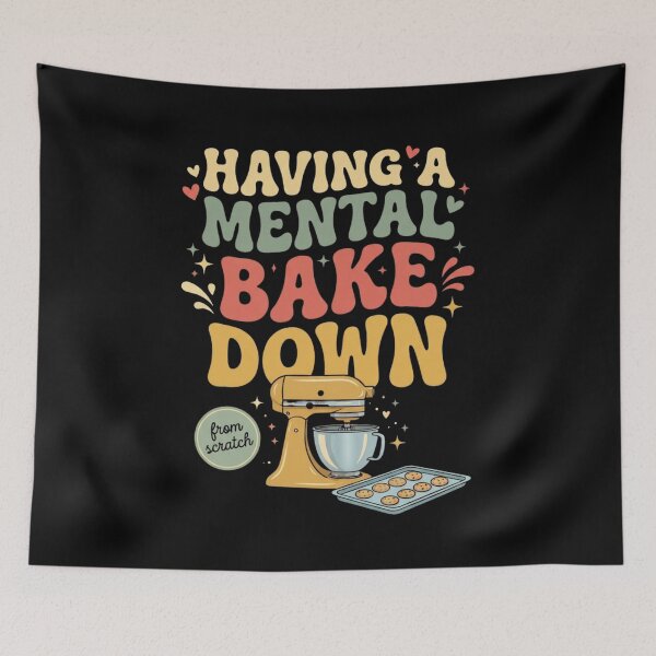 Item preview, Retro Baking Humor Mental Bake Down from Scratch Mood T-Shirt | Funny Baker Graphic Gift designed and sold by Trendably.