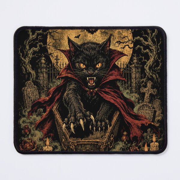 Item preview, Vampire Cat Under Full Moon – Spooky Halloween designed and sold by will freed18.