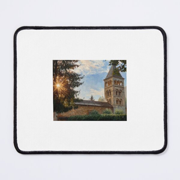 Item preview, Old Stone Church with Bell Tower and Sunburst Painting designed and sold by SofiaByCruti.