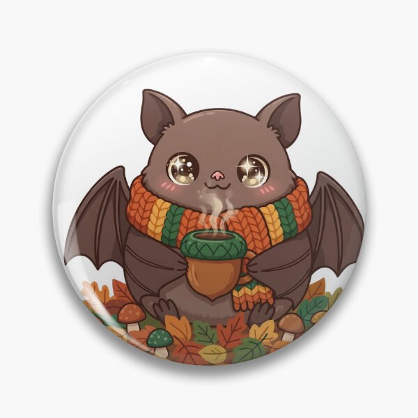 Item preview, Kawaii Autumn Bat Acorn Mug Cozy Fall Leaves Mushroom Goblincore designed and sold by Neurospicy Trolls.