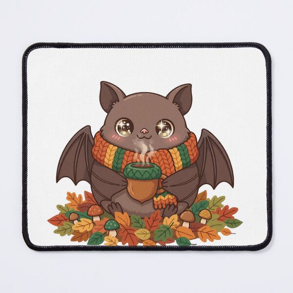 Item preview, Kawaii Autumn Bat Acorn Mug Cozy Fall Leaves Mushroom Goblincore designed and sold by Neurospicy Trolls.