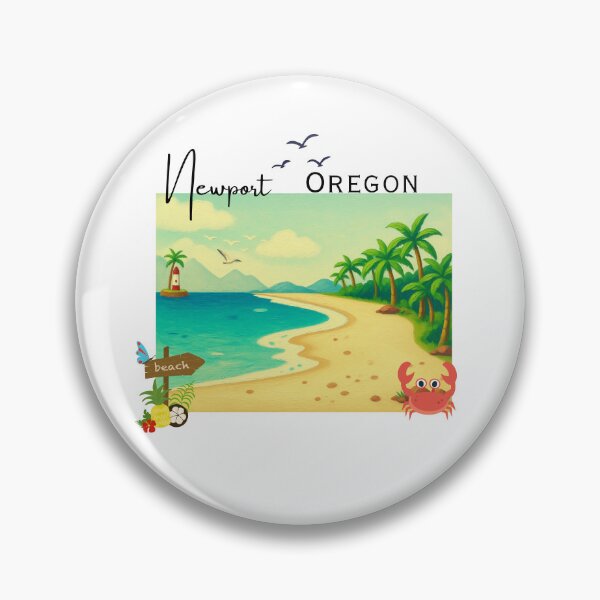 Item preview, Newport Oregon Painted Coastal Lighthouse Scenic Beach Landscape designed and sold by DonnaRaine.