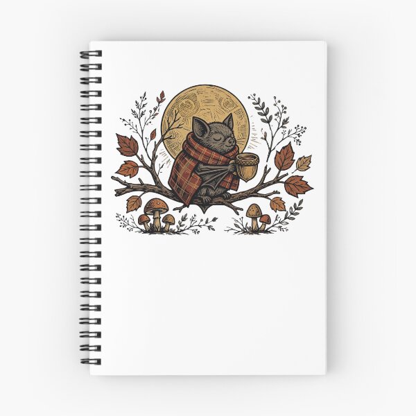 Item preview, Cozy Autumn Bat Acorn Mug Full Moon Folk Art Fall Goblincore designed and sold by Neurospicy Trolls.