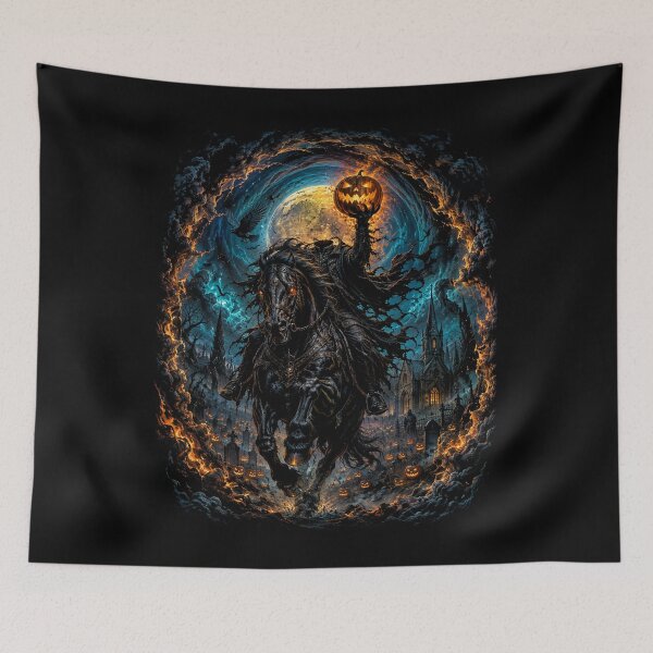Item preview, Headless Halloween Rider – Pumpkin Horseman Gothic Horror designed and sold by will freed18.