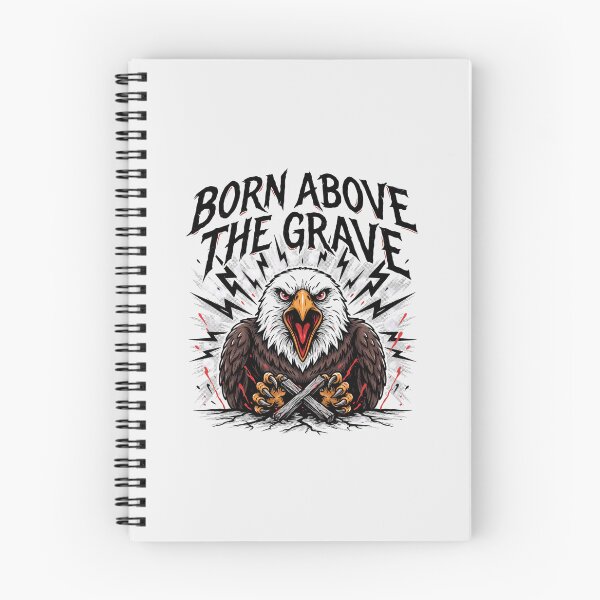 Item preview, Born Above The Grave Eagle Lightning Crossbones Graphic designed and sold by Enea Kelo.