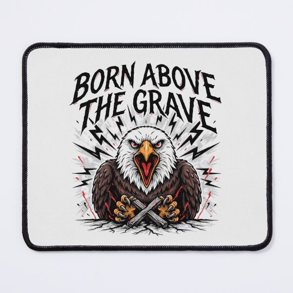Item preview, Born Above The Grave Eagle Lightning Crossbones Graphic designed and sold by Enea Kelo.