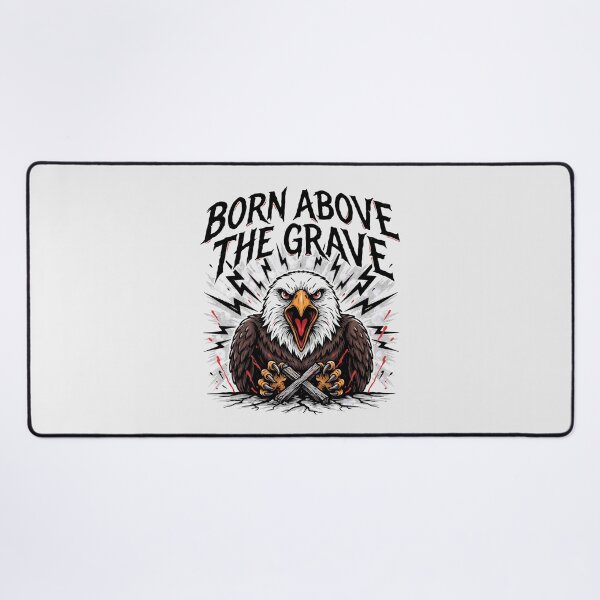 Item preview, Born Above The Grave Eagle Lightning Crossbones Graphic designed and sold by Enea Kelo.