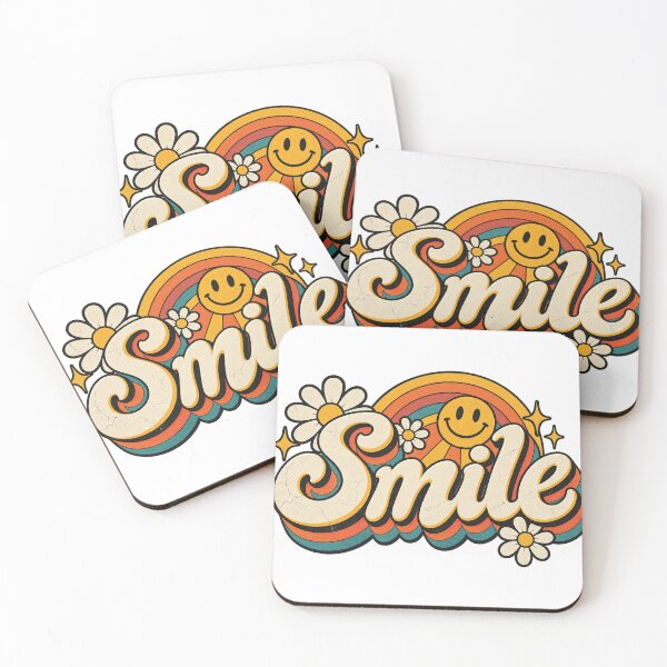 Item preview, Smile Retro 70s Daisy Rainbow Smiley Positive Vibes Graphic Tee designed and sold by TM DESIGNS AND MORE.