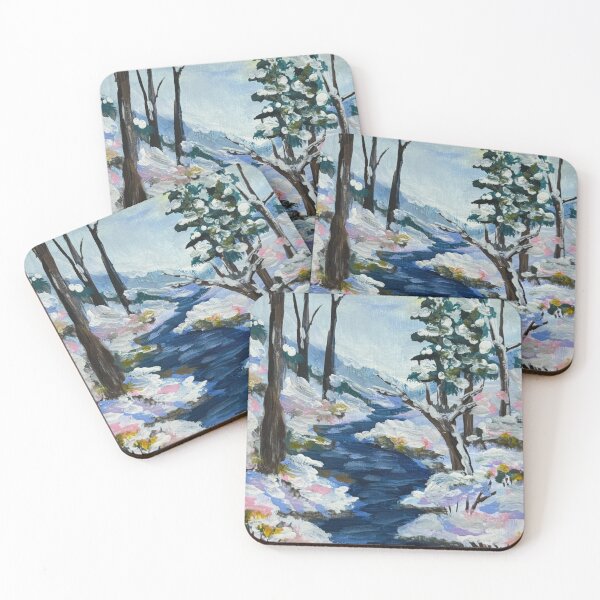 Item preview, Frosty Winter Stream Landscape designed and sold by JustArtSoulUK.