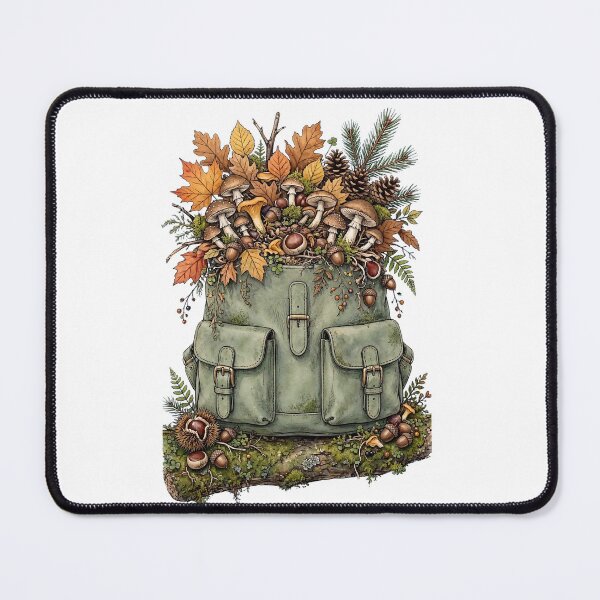 Item preview, Autumn Treasures Mushroom Backpack Forest Treasures Cottagecore Fall Goblincore designed and sold by Neurospicy Trolls.