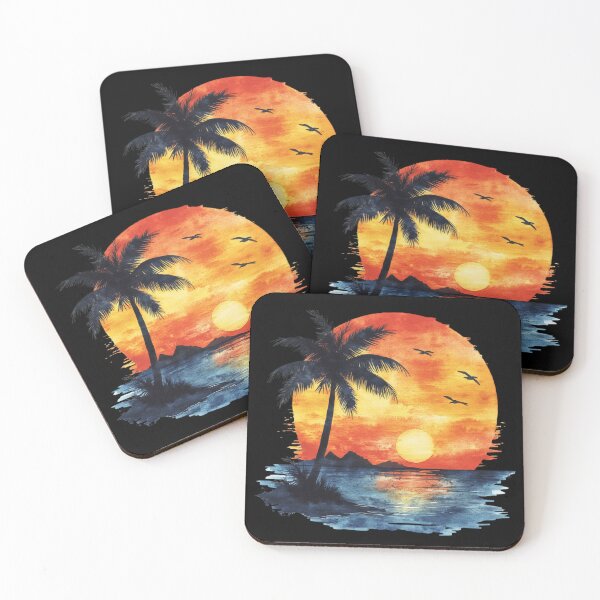 Item preview, Tropical Sunset with Palm Tree designed and sold by virdeiz.