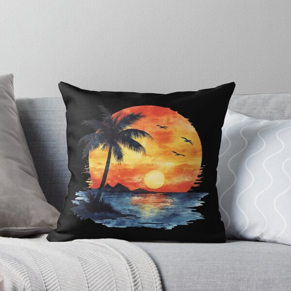 Item preview, Tropical Sunset with Palm Tree designed and sold by virdeiz.