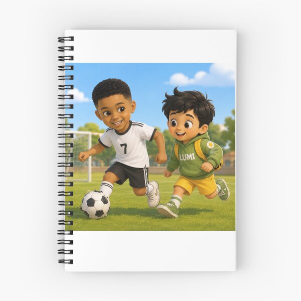 Item preview, itle: Lumi and His Friend Jassim Playing Football designed and sold by LumivaraGallery.