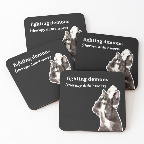 Item preview, Fighting Demons (Therapy Didn't Work) - Black Cat designed and sold by Polax Projects.