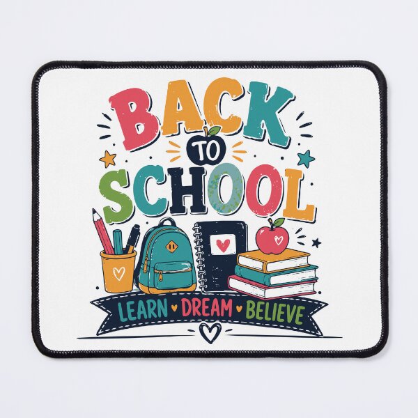 Item preview, Back to School Learn Dream Believe Colorful School Supplies designed and sold by Sunday.Supply.