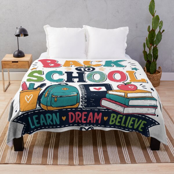 Item preview, Back to School Learn Dream Believe Colorful School Supplies designed and sold by Sunday.Supply.