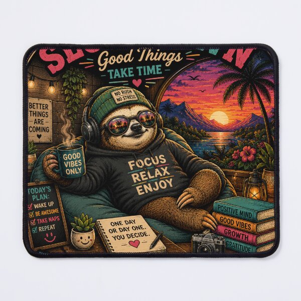 Item preview, Slow Down Good Things Take Time – Relaxed Sloth designed and sold by Molli98.