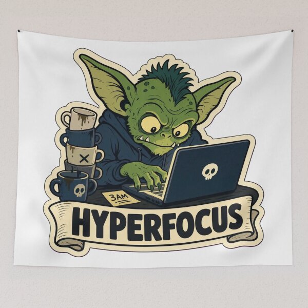 Item preview, Hyperfocus Gremlin | Cute ADHD Creature Neurodivergent Doodle designed and sold by StickyGuys.
