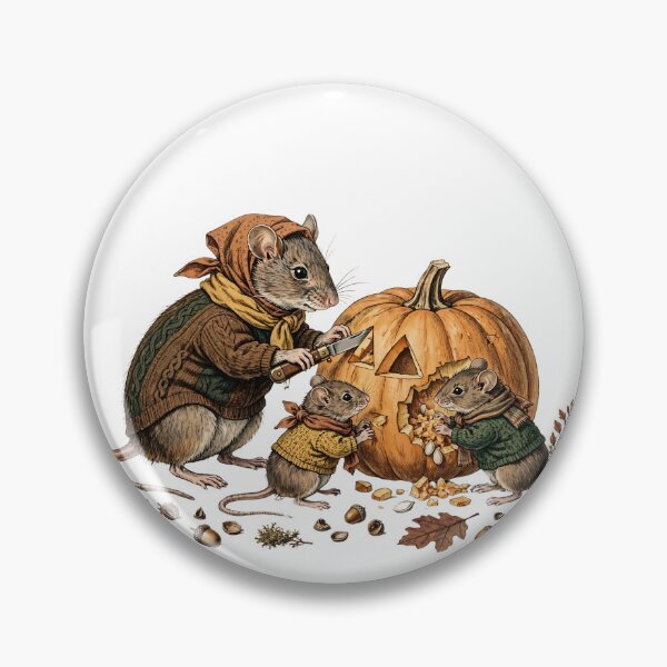 Item preview, Cozy Mice Family Carving Pumpkin Halloween Autumn Mice designed and sold by Neurospicy Trolls.